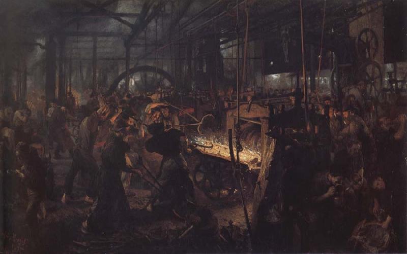 Adolph von Menzel The Iro-Rolling Mill oil painting image